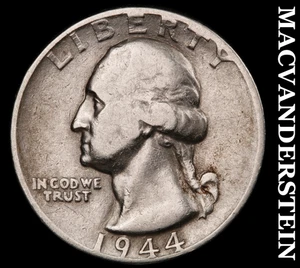 1944 Silver Washington Quarter - Scarce  Better Date  No Reserve  #F9419 - Picture 1 of 2