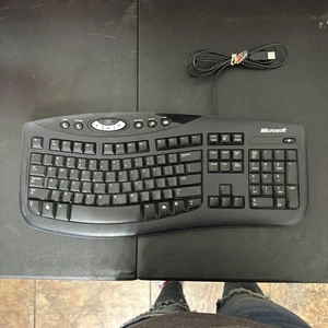 Microsoft Comfort Curve Keyboard 2000 v1.0 1047 Ergonomic KU-0459 X802645-001 - Picture 1 of 24