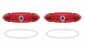 Blue Dot Tail Light Lens w Gaskets, Pair, Fits Ford Full Size Passenger 1951 - Picture 1 of 2