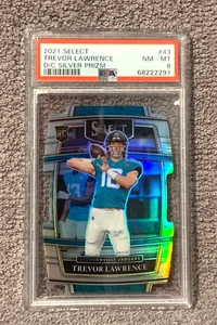 2021 Panini Select Trevor Lawrence #43 Die-Cut Silver Prizm PSA 8 - Foto 1 di 2