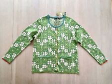 Gudrun Sjoden Cardigan, Green Organic Cotton Cardigan with Four Leaf Clover