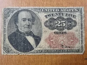 5th Issue 25 Cents Fractional Postage Currency Circulated #88316 - Picture 1 of 2