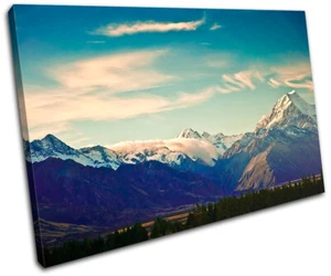 New Zeland Mount Cook Landmarks SINGLE CANVAS WALL ART Picture Print VA - Picture 1 of 1