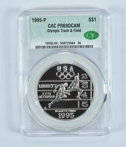 1995-P Olympic Track & Field Commemorative Silver Dollar PR69 DCAM CAC - Picture 1 of 5
