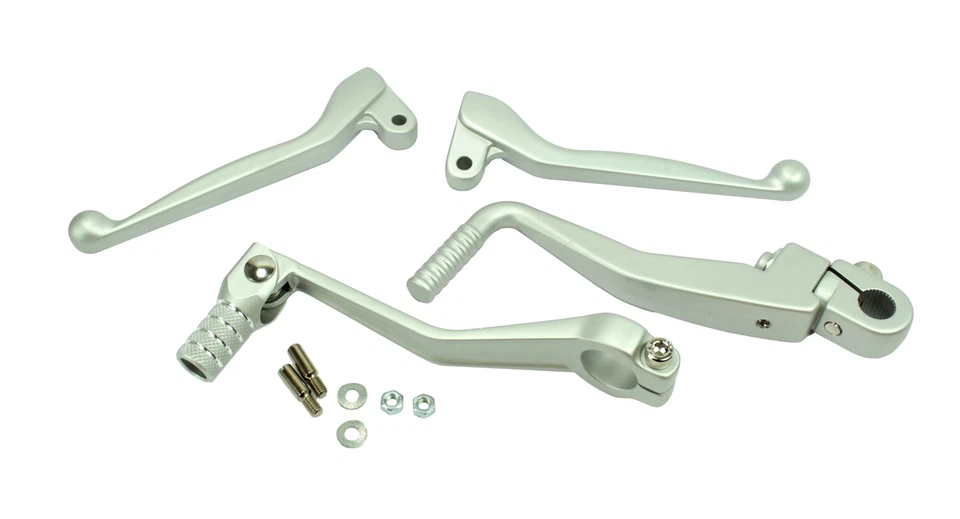 Set Kickstarter Fuß Schalthebel klappbar silber pass f Simson S51 S53 S83  - Bild 1 von 1