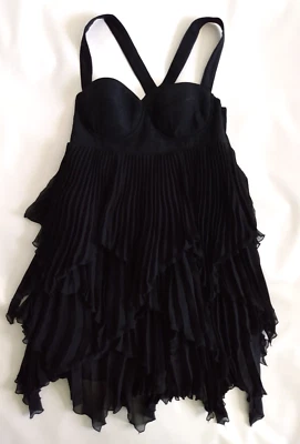 Корсет MARCIANO черный шелк плиссированные шифоновое многослойное платье женский размер S - Изображение 1 из 4