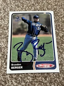 2003 TOPPS TOTAL SIGNED BASEBALL CARD KC KANSAS CITY ROYALS BRANDON BERGER #134 - Picture 1 of 1
