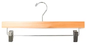 Wooden Pant Skirt Hangers Adjustable Clips Closet Organizing Convenient 25pk - Picture 1 of 7