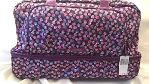 Vera Bradley LARGE WHEELED DUFFEL BAG in BERRY BURST, L Up, Vintage Pattern NWT - Picture 1 of 11