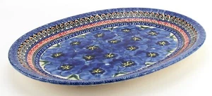 Plato grande de cerámica polaca de Zaklady Boleslawiec 13,5" x 10,5" - único - Imagen 1 de 4