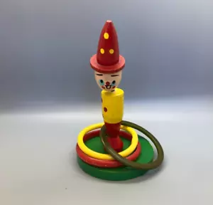 Vintage Wooden Clown Ring Toss game made in Japan - Picture 1 of 6