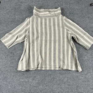 bryn Walker Women's Sz Medium 3/4 Sleeve Etta Linen Tunic Top Blouse - Foto 1 di 5