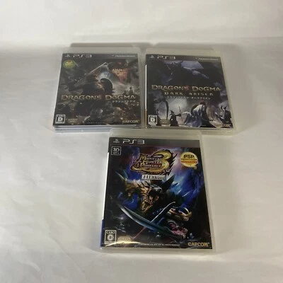 Lot3 PS3 Dragons Dogma Drak Arisen & Dragons Dogma & Monstar Hunter 3RD HD-JAPAN - Image 1 of 4