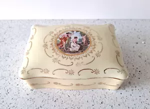 Vintage M & R Baroque Style Yellow Trinket Box - Picture 1 of 6
