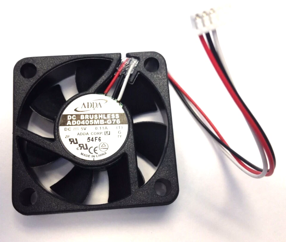 ADDA 40 X 10MM Ball Bearing Brushless 5VDC 10Pcs Fan .11 amp 3 Wire AD0405MB-G76 - Image 1 of 1