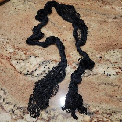 VINTAGE BLACK CROCHET HAIR NET (TO COVER THOSE CURLERS) - Image 1 of 4