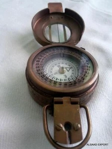 Brass Antique British Prismatic Military Vintage WW2 Mark II Pocket Compass Gift - Picture 1 of 10