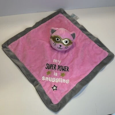 Nursery Rhymes Pink Cat My Super Power Snuggling Satin Plush Lovey Baby Toy - Image 1 of 4