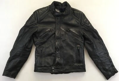 Jumbo International Motociclista Cuero Chaqueta Moto Bomber Pesado Negro Cuero 50 Foto 1 de 4