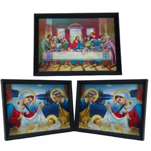 3 Dimension 3D Lenticular RELIGIOUS FLIP Pictures of Jesus, Mary & Joseph Frame - Picture 1 of 119
