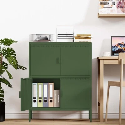 Elegro Home Armario de Almacenamiento de Metal con 4 Puertas, Armario de Acero Aparador Buffet Foto 1 de 2