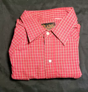 Vintage Plains Pearl Snap Shirt Mens XL Red Long Sleeve, Striped - Picture 1 of 3