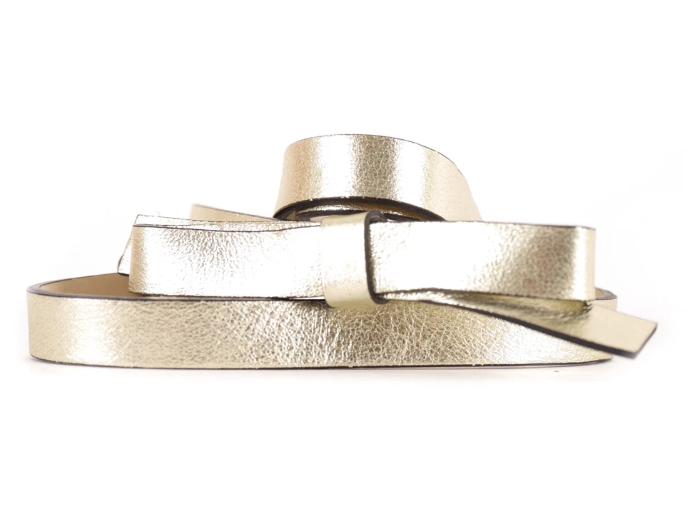 Themata Cintura IN Pelle Vita Oro Regolabile Fiocco - Immagine 1 di 1