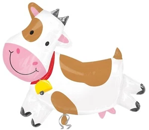 Amigable Vaca de Granja/Extra Grande Lámina Cumpleaños Globo Fiesta Decoración - Imagen 1 de 2