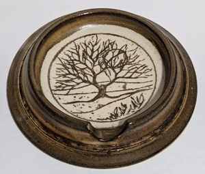 Dunlap Art Pottery Zigarren Aschenbecher Schmuckschale Teller Erdtöne MCM 70er signiert - Bild 1 von 10