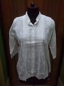 RARE L XL 2XL 3XL 4XL 5XL 6XL ETHNIC 100% COTTON KURTI CHIKAN EMBROIDERY TOP - Picture 1 of 6