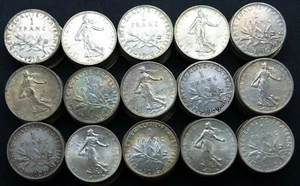 lot de 10 pièces de 1f Semeuse ROTY argent année mélangées très belle qualités - Picture 1 of 2
