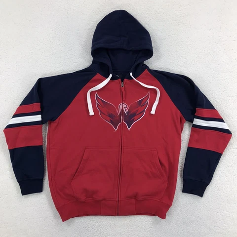Washington Capitals Sweater Mens Extra Large Red Full Zip Hoodie NHL Gill Cover