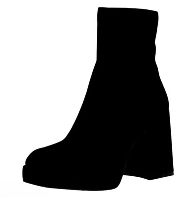 Gianni Bini So-Retro Negro Cuero Gamuza Tacón Bloque Plataforma Botas Confort NUEVAS Foto 1 de 4