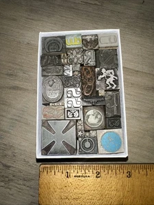 Printing Blocks “ Dingbats Variety “ Nice Collection Letterpress Lead Copper Etc - Picture 1 of 17