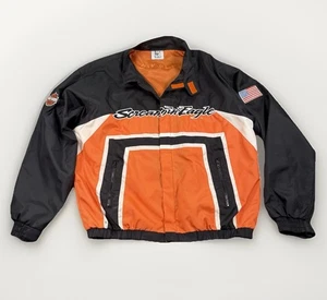 Harley Davidson Jacket Mens Large Black Racing Screamin Eagle Nylon - Picture 1 of 11