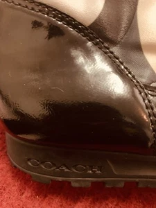 Coach Monogram schwarz, orange, grau, hellbraun Lackleder unten Stiefel - Bild 1 von 22