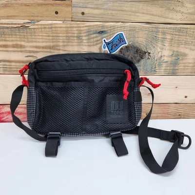 Topo Designs Block Crossbody Bag, Black Red Yellow Colorblock Outdoor Travel - Image 1 of 4