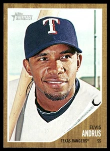 2011 Topps Heritage #449 Elvis Andrus Short Print - Picture 1 of 2