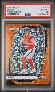 💥2024 Panini Prizm Rookies Bo Nix #309 (RC) Color Match Orange Disco Broncos💎 - Picture 1 of 3