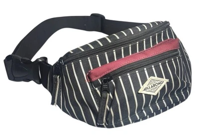 Riñonera Billabong de Colección a Rayas Negra Bolso Cintura Ajustable Raro Excelente Foto 1 de 4