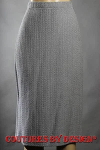 St John Knits Tweed Boucle Strickrock grau meliert Größe Medium neu mit Etikett UVP $ 590 - Bild 1 von 3