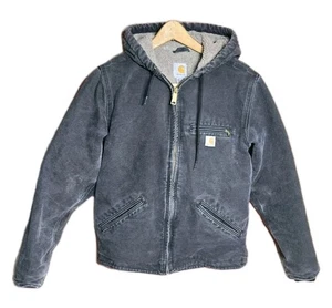 VTG Y2K Carhartt Women Sierra Sherpa Lined Black Coat Work Wear Jacket Sz M 8-10 - Picture 1 of 21
