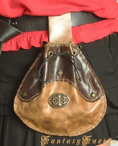 Medieval Victorian Celtic Leather Belt Pouch - Picture 1 of 1