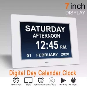 7 Inches Digital Day Calendar Clock For Memory Loss Seniors Dementia Alzheimer's - Picture 1 of 8