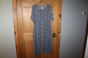 Tendency Women's Navy Blue Floral Print Empire Waist Dress - L NWT - Picture 1 of 3