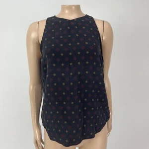 A.L.C. Women's Silk Tank Top Blouse 8 Designer Geometric Black Red Yellow Z4-13 - Picture 1 of 7