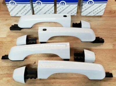 NEW 2018-2025 Jeep Wrangler JLU, Gladiator BRIGHT WHITE (PW7) Door Handles, OEM - Image 1 of 4