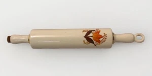 1950's Harker Pottery Decorated Ice Water Ceramic Rolling Pin Modern Tulip 15' L - Picture 1 of 10