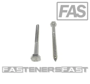 (10) 1/4 x 3" 316 Stainless Steel Hex Head Lag Bolts Lag Screws MARINE GRADE - Picture 1 of 5