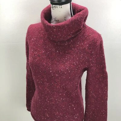 Suéter Pullover Rojo Manga Larga Tejido Lana Cuello Alto EXPRESS Para Mujer Talla Grande Foto 1 de 4